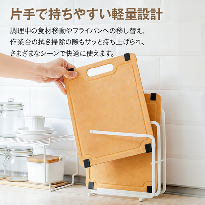 抗菌木繊維まな板 天然木まな板 食洗機対応 両面使用 抗菌率99% 防カビ 薄型 軽量 反りにくい 周囲溝付き すべり止め付き 取っ手付き カッティングボード