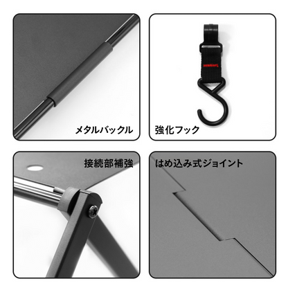 アウトドアテーブル&ラック キャンプラック 折りたたみラック 3段/2段 2WAY テーブル ラック 軽量 コンパクト アルミ製 収納バッグ付き フック付き BBQ バ
