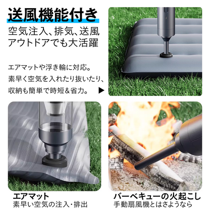 コードレスハンディクリーナー 掃除機 車載掃除機 ハンディ掃除機 200W 強力吸引 340g 軽量 Type-C充電 2段階モード 高密度フィルター水洗い ノズル付 すき間掃除 送風ノズル 車内 家庭兼用