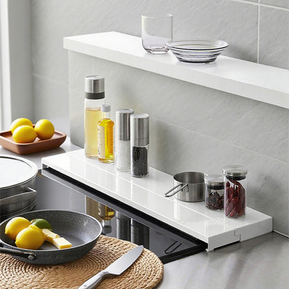 奥行伸縮 排気口カバー｜60/75cmコンロ対応 フラットで拭きやすい コンロ奥の油はね・落下ガード