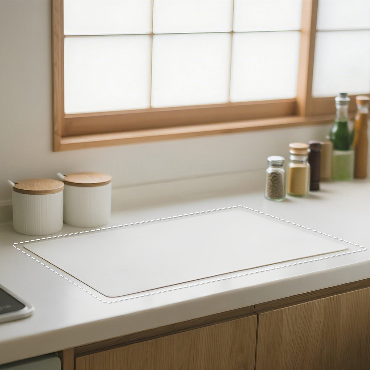 調理台保護シリコンマット 80×60×厚さ2mm｜耐熱約230℃・防汚 半透明で天板を美しくキープ