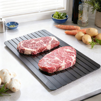 アルミ急速解凍プレート 自然解凍トレー 電子レンジ不要 ドリップ抑制 解凍ムラ軽減 置くだけ簡単