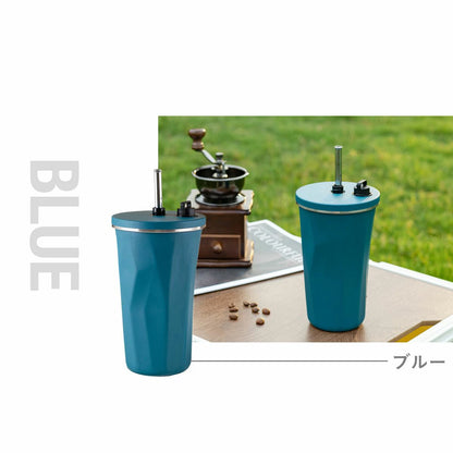 タンブラー ストロー付き 600ml 蓋付きタンブラー 保冷タンブラー 保温タンブラー 伸縮ストロー付き 保冷 保温 蓋付き 持ち運び ストロータンブラー 真空断熱 二重構造 大容量 ストロー付き ステンレス 水筒 ボトル マグボトル コーヒー 車内 可愛い オフィス 通勤通学