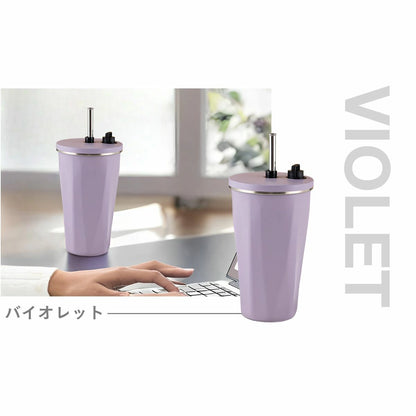 タンブラー ストロー付き 600ml 蓋付きタンブラー 保冷タンブラー 保温タンブラー 伸縮ストロー付き 保冷 保温 蓋付き 持ち運び ストロータンブラー 真空断熱 二重構造 大容量 ストロー付き ステンレス 水筒 ボトル マグボトル コーヒー 車内 可愛い オフィス 通勤通学