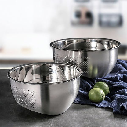 3Way 水切りボウル（ザル＋ボウル）｜洗う・さらす・水切りが1つで完結 パンチングで衛生的