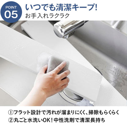 奥行伸縮 排気口カバー｜60/75cmコンロ対応 フラットで拭きやすい コンロ奥の油はね・落下ガード