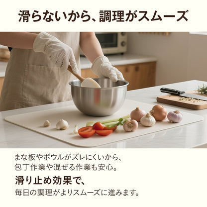 調理台保護シリコンマット 80×60×厚さ2mm｜耐熱約230℃・防汚 半透明で天板を美しくキープ
