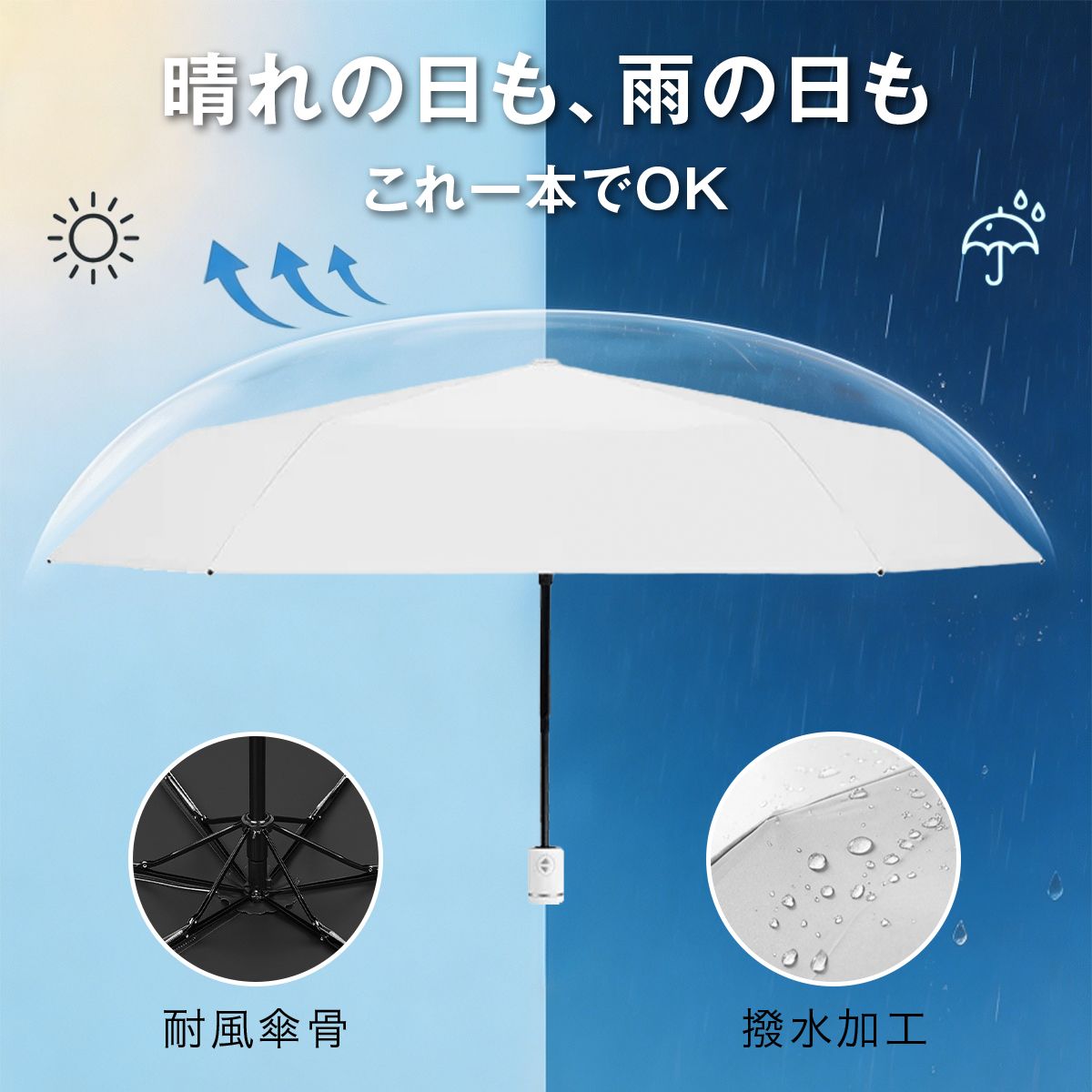 超軽量 わずか258g 日傘 折りたたみ 遮光 傘 折り畳み傘 6本骨 uvカット 紫外線対策 日焼け対策 メンズ レディース ワ 9