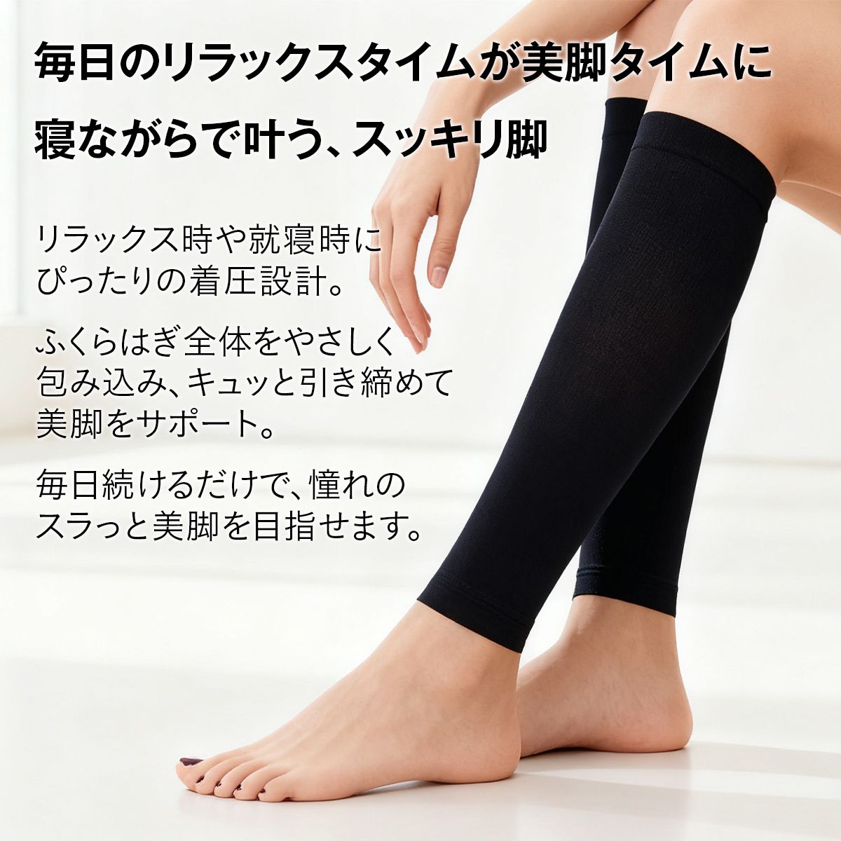 美脚 着圧ソックス 着圧靴下 着圧サポーター 着圧ストッキング 寝る時 寝ながら 昼夜用 足のむくみ むくみ取り 強圧力 立ち仕事 ダイエット 2