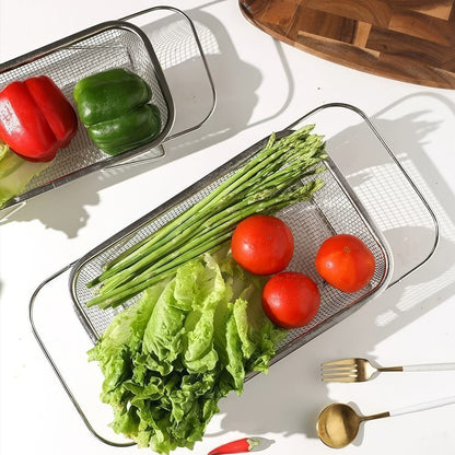 ステンレス 水切りかご｜シンク渡しタイプで作業台拡張 サビに強く清潔 省スペース乾燥