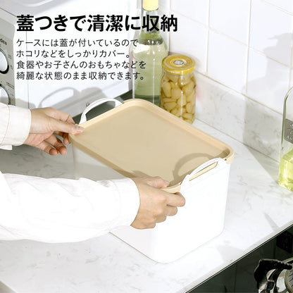 スタッキング収納ボックス フタ付き収納ボックス 収納ボックス 取っ手付き 防塵 マットカラー 積み重ね 省スペース 収納ケース 押入れ ク 25