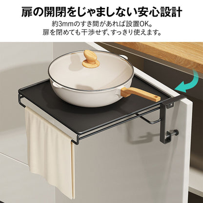 キッチン補助テーブル 折りたたみ 作業台 折りたたみキッチンテーブル タオルハンガー付 タオル掛け 調理補助ラック サポートテーブル ミニテーブル キッチン収納 省スペース 9
