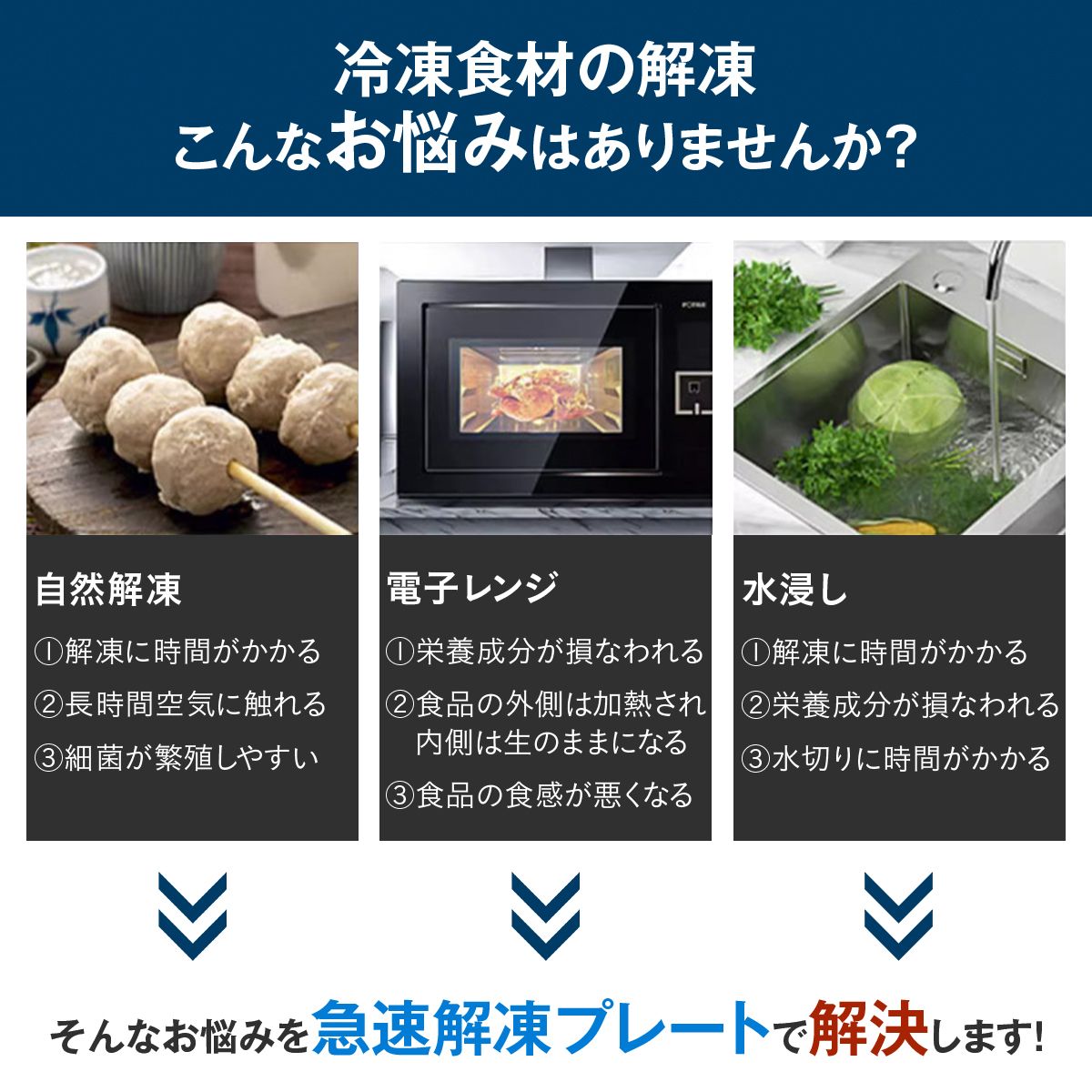 解凍プレート 急速解凍プレート 自然解凍プレート 電子レンジ不要 解凍 プレート 解凍トレー 解凍ボード アルミ解凍プレート まな板 家庭 2