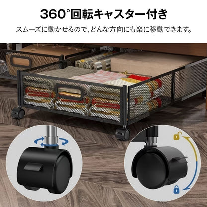 ベッド下収納 キャスター付き 収納ボックス 折りたたみ コンテナ 折りたたみ 収納ケース 薄型 ベッド下収納ワゴン キャスター ベッド下収 18