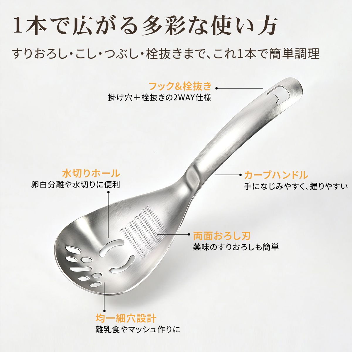ステンレス製多機能調理スプーン 3