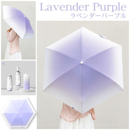 完全遮光 折りたたみ日傘 晴雨兼用 軽量 コンパクト 約17cm UPF50+ 撥水 グラデーション 6色 かわいい ミニ傘 レディース UVカット 折りたたみ傘 遮熱 紫外線対策 日焼け対策 携帯傘 おしゃれ 15