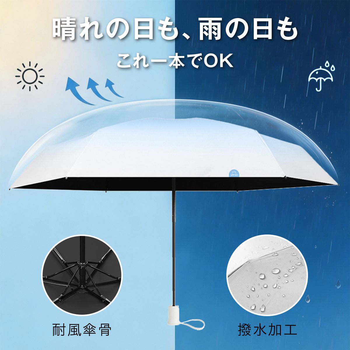 完全遮光 折りたたみ日傘 晴雨兼用 軽量 コンパクト 約17cm UPF50+ 撥水 グラデーション 6色 かわいい ミニ傘 レディース UVカット 折りたたみ傘 遮熱 紫外線対策 日焼け対策 携帯傘 おしゃれ 8