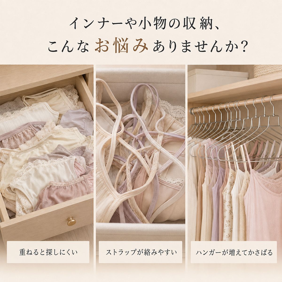 多段収納ハンガー｜回転フックでインナーや小物を省スペース収納 2