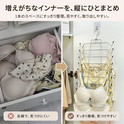 多段収納ハンガー｜回転フックでインナーや小物を省スペース収納 3