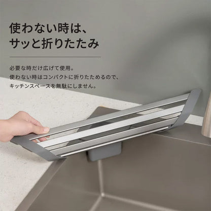 三角形折りたたみ式シンク用水切りラック 5
