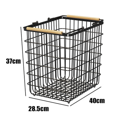 ランドリーバスケットワゴン 2段｜キャスター付きで移動ラクラク 大容量ワイヤーかご 洗面所の省スペース収納