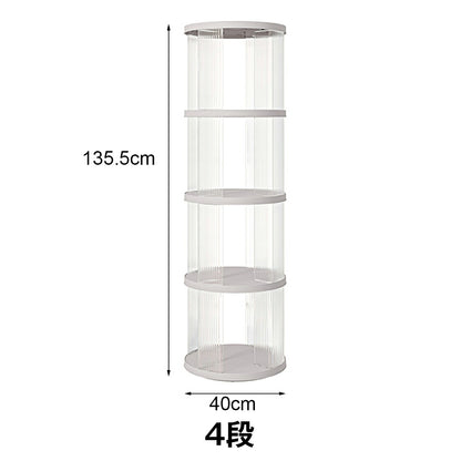 回転式本棚 ブックタワー 360度 回転ラック スリム 省スペース 2〜5段選択 キャスター付き 回転ベース 丸型 四角型 透明 収納棚 コミック 絵 24